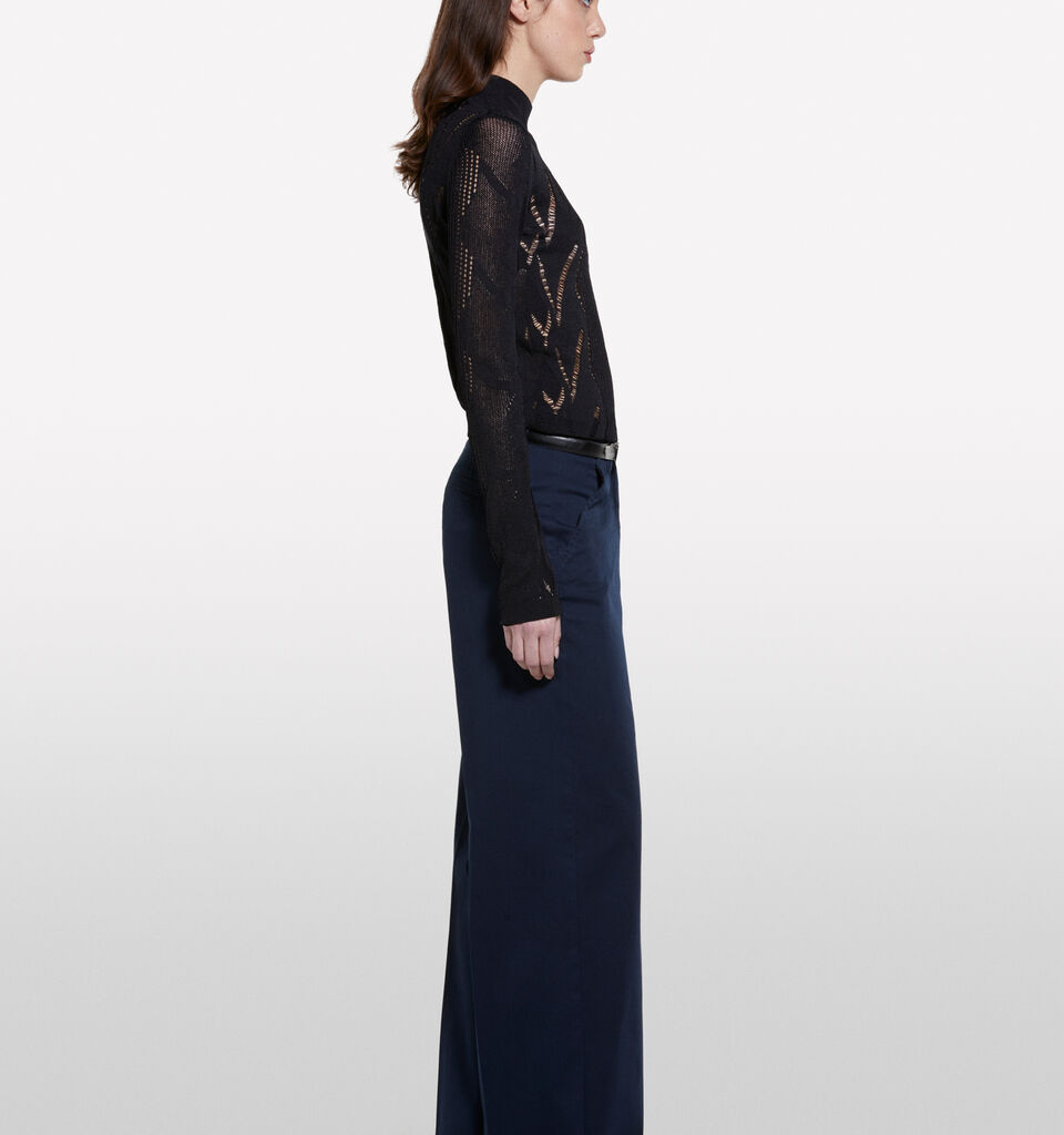 Open-knit sweater - women's crew neck sweaters - Black | Sisley image number 2